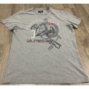 La Martina Buenos Aires Men’s XL Graphic T Shirt Gray Abierto De Polo #3